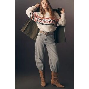 MOTHER Pony Keg Barrel Leg Ankle Jeans NWT Sz 24 $278 Anthropologie Grey SNACKS!
